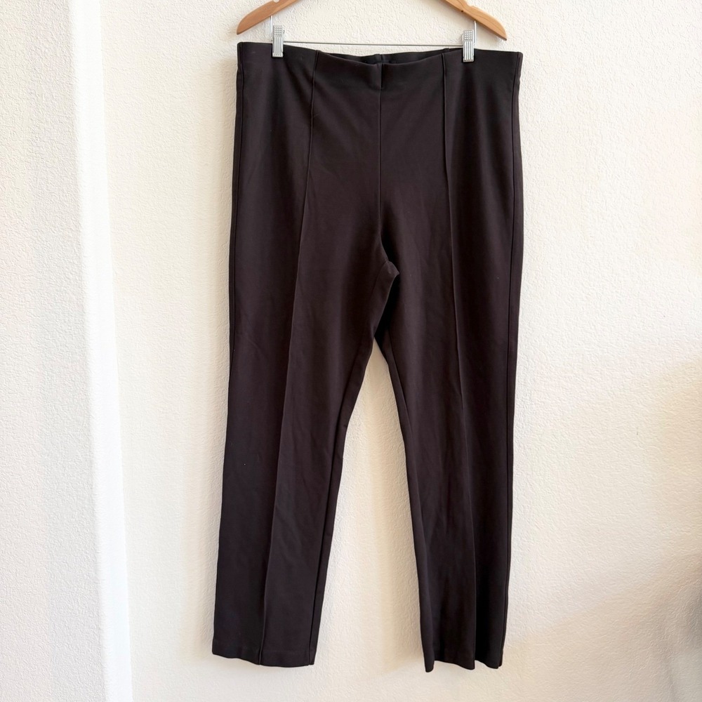 Banana Republic Womens XXL Dark Brown Ponte Slim Straight Leg Seamed Pants 37x29